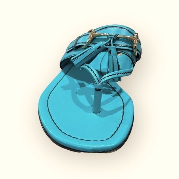 Gucci Horse Bit Sandal Tassel Thong Teal - Picture 6 of 13